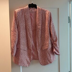 Sassy Pink Leopard Print Women's Blazer